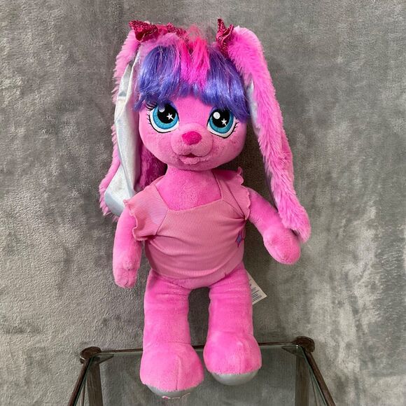 Build A Bear BAB Honey Girl Plush HG Risa Pink Bunny Rabbit w top, bows & sound. - Picture 1 of 13